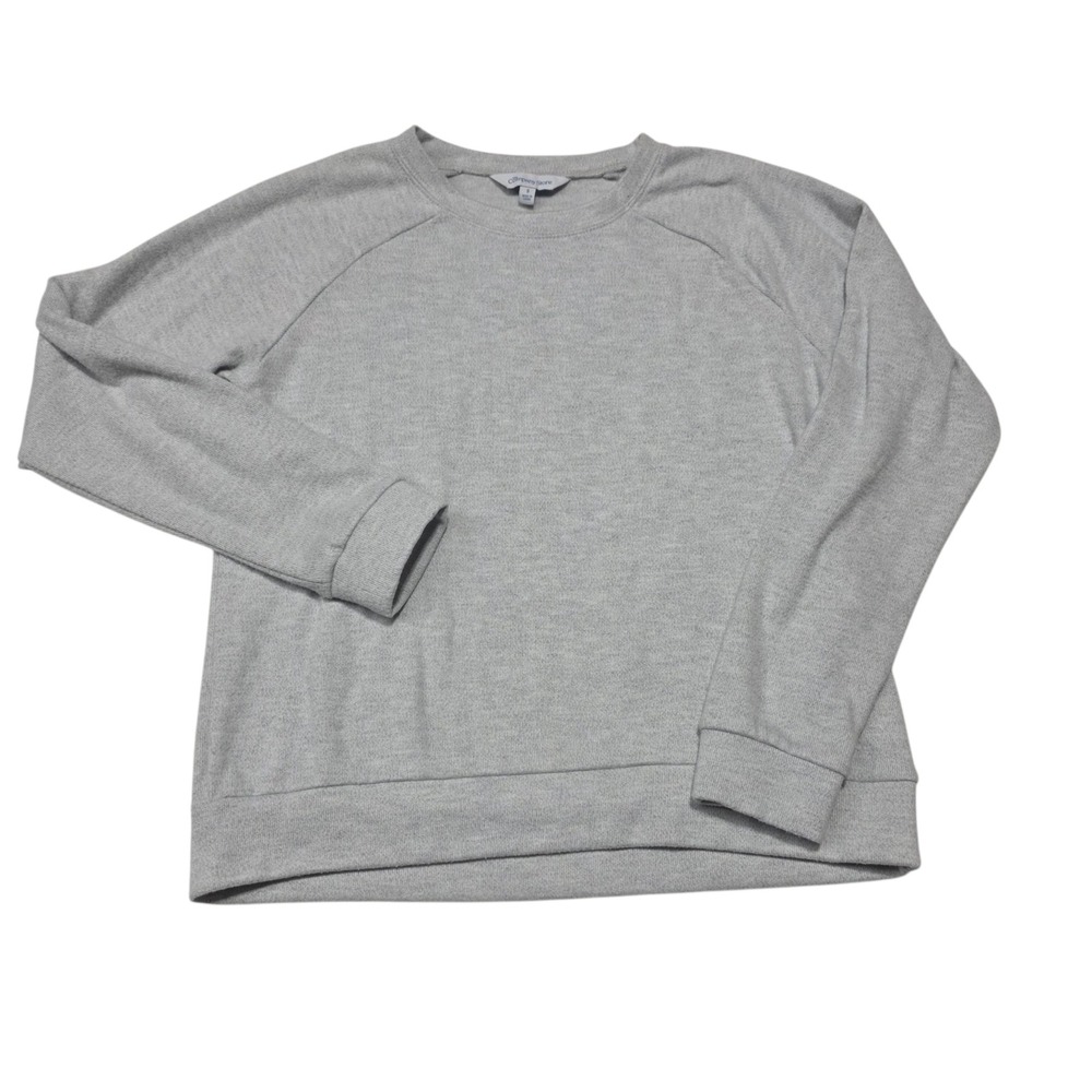 The Company Store Pajama Top Women S Gray Raglan Long Sleeve Crewneck PJ Set Top